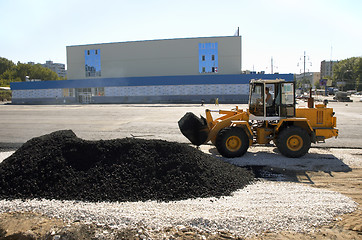 Image showing wide asphalt laying