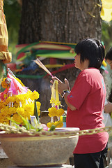 Image showing Buddhist praying