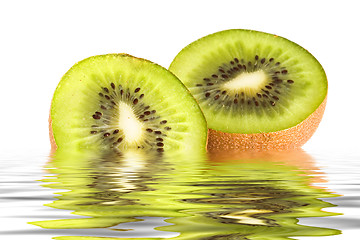 Image showing Kiwi slices in water