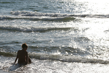 Image showing Woman near the sea