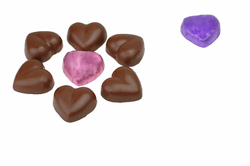 Image showing Heart shaps chocolates