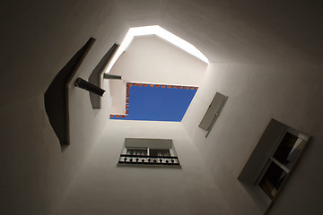 Image showing looking up the inside of a tower