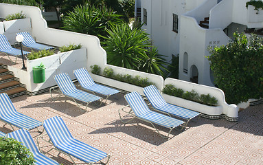 Image showing sunlounges