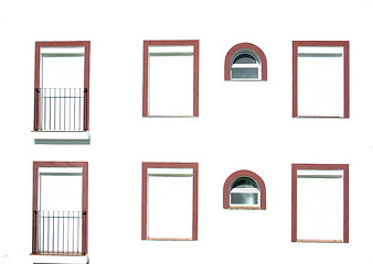 Image showing windows with red frames