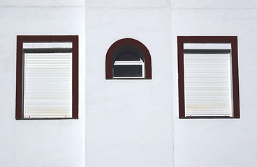 Image showing three windows on a wall