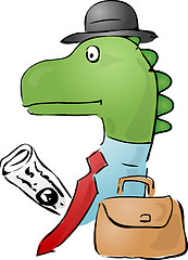 Image showing Dinosaur businessman