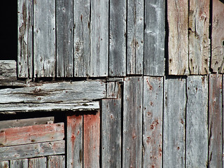 Image showing Vintage wooden wall decay