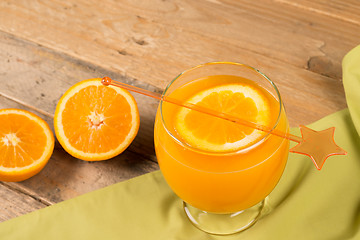 Image showing Glass of orange juice