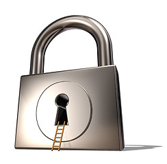 Image showing padlock and ladder