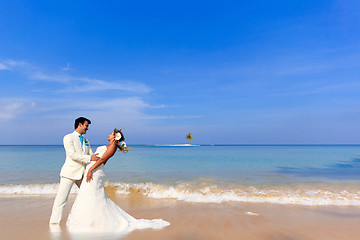 Image showing beautiful couple on the beach