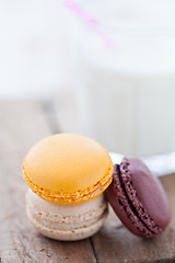 Image showing Macaroons on wooden table