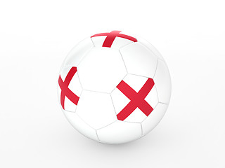 Image showing 3d rendering of a soccer ball with England flag