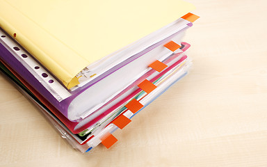 Image showing Many files and sticky notes