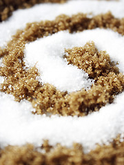 Image showing Spiral with white and brown sugar