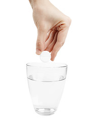 Image showing Effervescence tablet and a glass of water