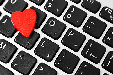 Image showing Heart on the computer keyboard 