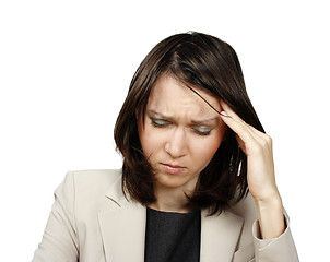 Image showing Young businesswoman with headache 