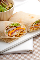 Image showing club sandwich pita bread roll