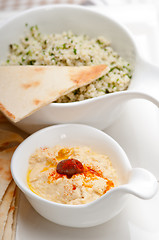 Image showing taboulii couscous with hummus