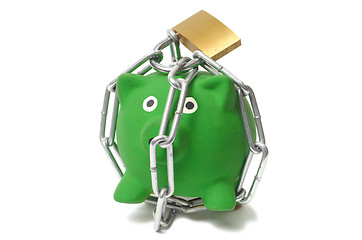 Image showing Piggy Bank in Chains