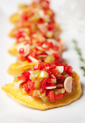 Image showing potato chips with vegetables