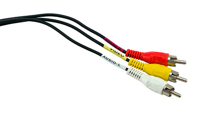 Image showing tulip video audio tv cable wires plugs 