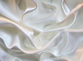 Image showing Smooth elegant white silk as background