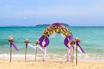 Image showing Flower decoration at the beach