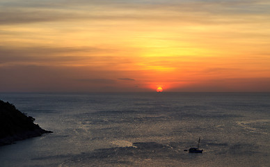 Image showing Beautiful sunset in Rawai Phuket