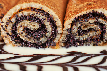 Image showing Pancakes with poppy seeds