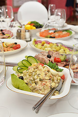 Image showing Salad on served table