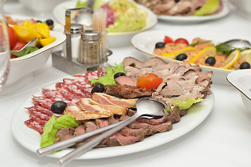 Image showing Served appetizer of meat