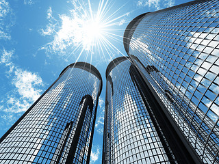Image showing High modern skyscrapers