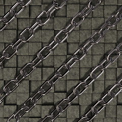 Image showing chains on stone background