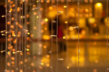 Image showing christmas lights rain decoration