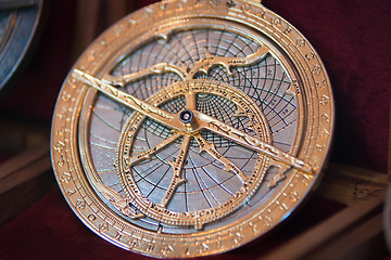 Image showing old astronomical pocket clock