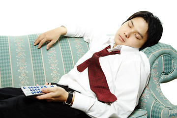 Image showing Sleeping businessman
