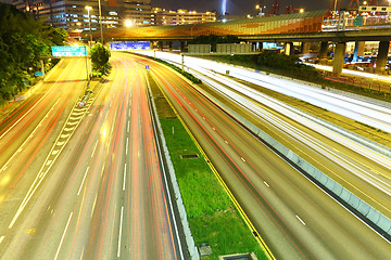 Image showing traffic light trails at night 