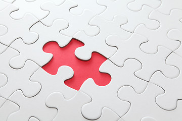 Image showing puzzle with missing red piece