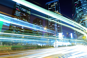 Image showing traffic in Hong Kong at night 