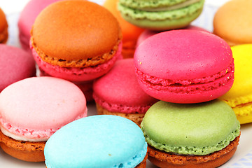 Image showing Colorful Macaron in close up