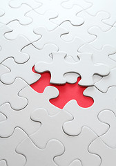 Image showing puzzle with missing red piece