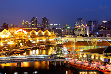 Image showing Singapore city skyline at night