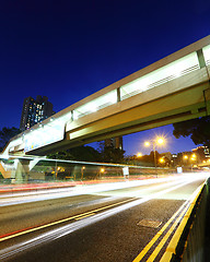 Image showing Traffic Light Trail on a Highway 