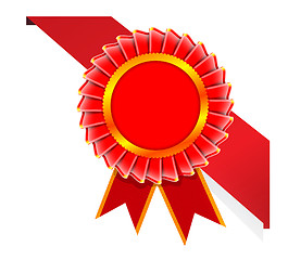 Image showing Vector corner ribbon and quality certificate.