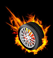 Image showing burning wheel