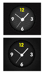 Image showing Abstract metal background with modern clock