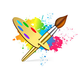 Image showing Vector brush on color background