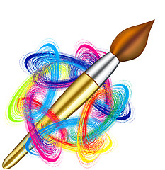 Image showing Vector artist's palette and brush