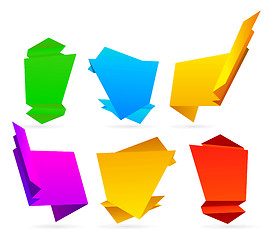 Image showing Abstract origami speech bubble background